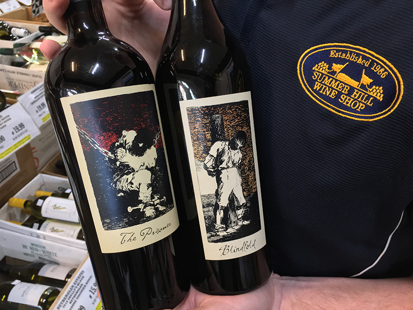 The prisoner Wine Company Napa Valley Cabernet Sauvignon California. Blindfold Chardonnay Blend