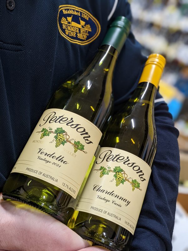 Petersons House Wines Chardonnay Vintage Cuvee and Verdelho Vintage 2021. Mudgee Wines NSW